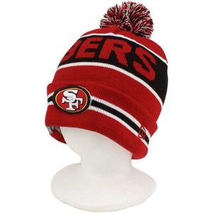 NEW NFL SF San Francisco 49ers Sideline Coach Pom Beanie RARE 2014 Authentic